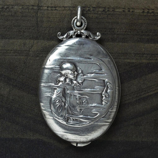 French Art Nouveau Pierrot & Moon Locket