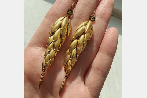 Victorian Pinchbeck Drop Earrings