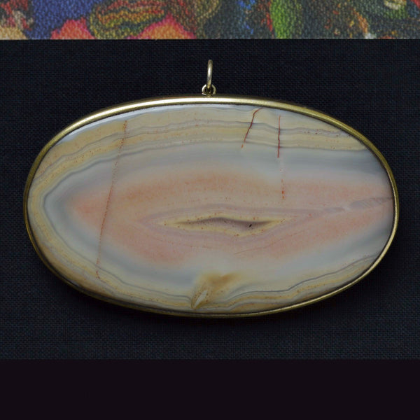 Large Victorian Agate Pendant Brooch