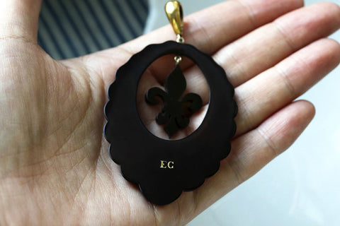 Mid-Victorian Large Pique Pendant