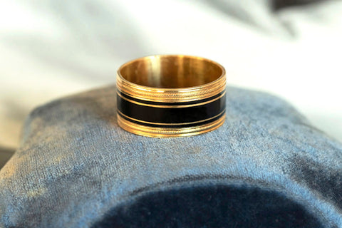 Black Enamel Georgian Mourning Band