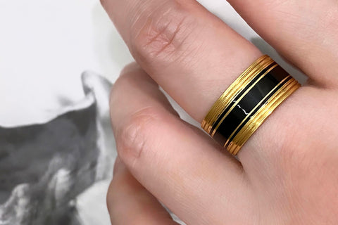 Black Enamel Georgian Mourning Band
