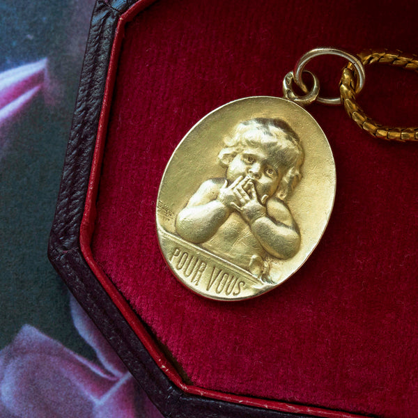 French Putto 'POUR VOUS' Pendant