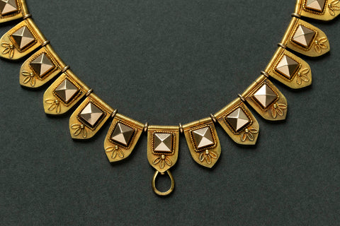 Victorian Pyramid Gold Collar Necklace