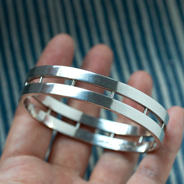 Danish Modernist Hans Hansen Silver Bangle