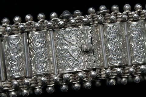 Victorian Sterling Silver Wide Link Bracelet