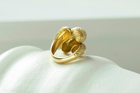 Chunky Retro Bypass 18k Gold Ring