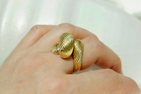 Chunky Retro Bypass 18k Gold Ring
