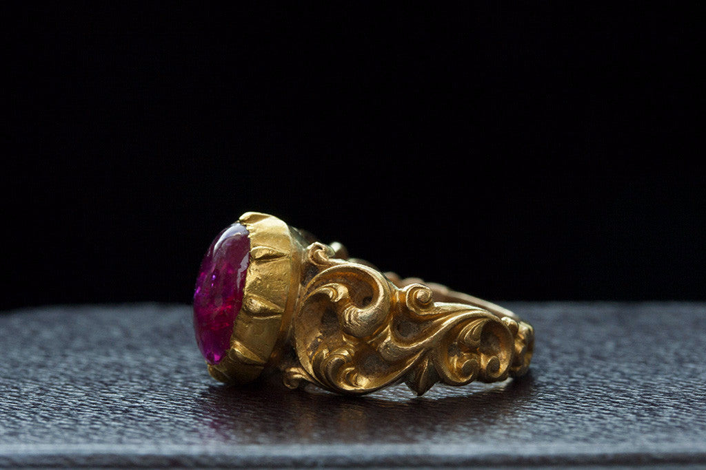 Antique cabochon hotsell ruby ring