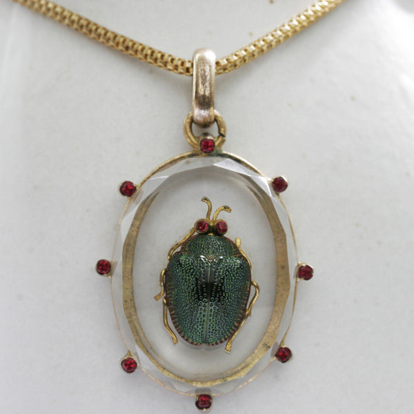Victorian Scarab Pendant and Chain