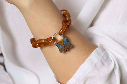 Victorian Scottish Agate Padlock Bracelet