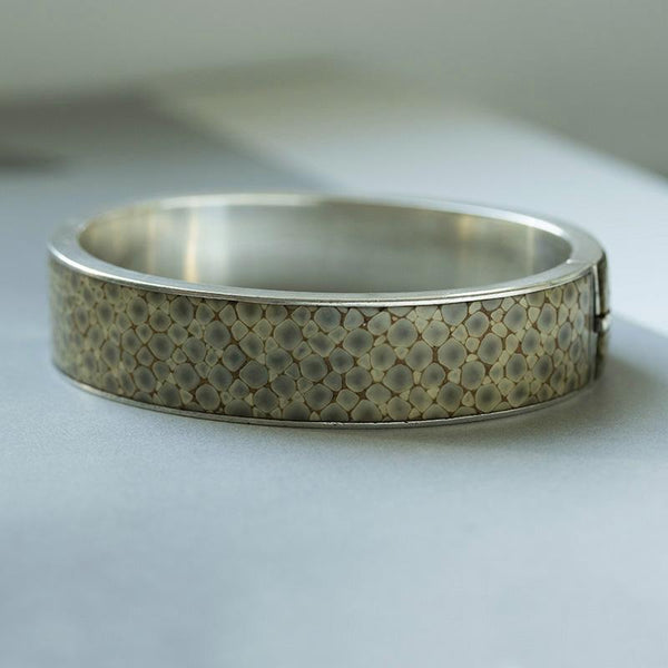 Late Victorian Shagreen Silver Bangle