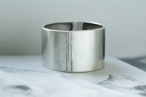 Victorian Sterling Silver Wide Bangle