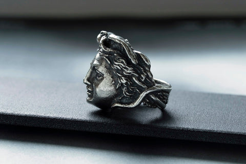 Large Sterling Silver Medusa Ring