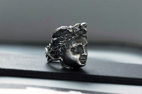 Large Sterling Silver Medusa Ring