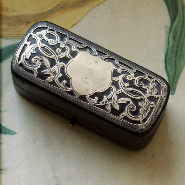 Antique Multi Ring Box with Silver Decoration