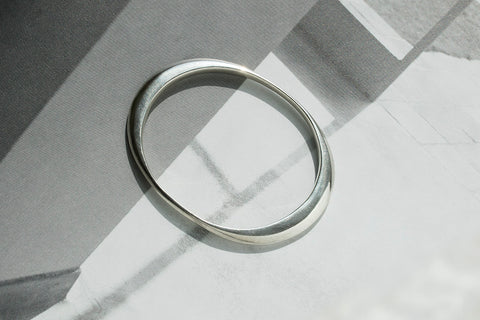 Vintage Sterling Silver Oval Bangle