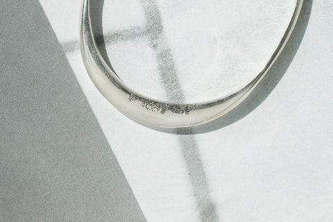 Vintage Sterling Silver Oval Bangle