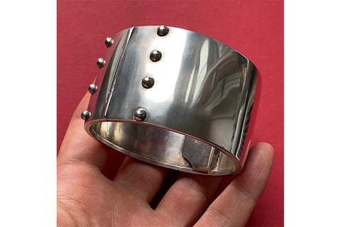 1920s French Silver Bangle