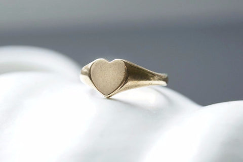 Antique Heart Gold Signet Ring