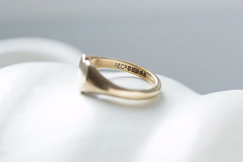 Antique Heart Gold Signet Ring