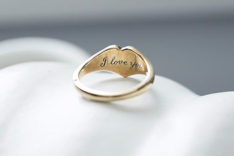 Antique Heart Gold Signet Ring