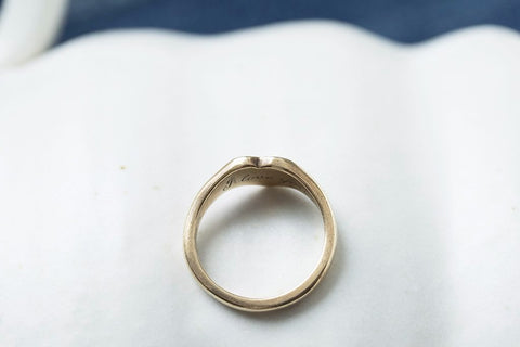 Antique Heart Gold Signet Ring