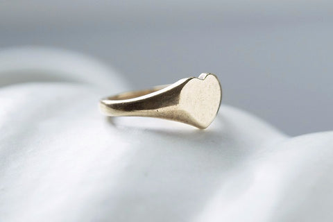 Antique Heart Gold Signet Ring