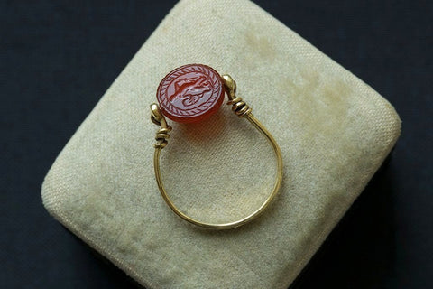 Victorian Egyptian Revival Scarab Swivel Ring