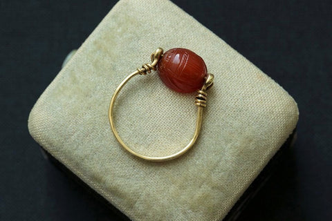 Victorian Egyptian Revival Scarab Swivel Ring