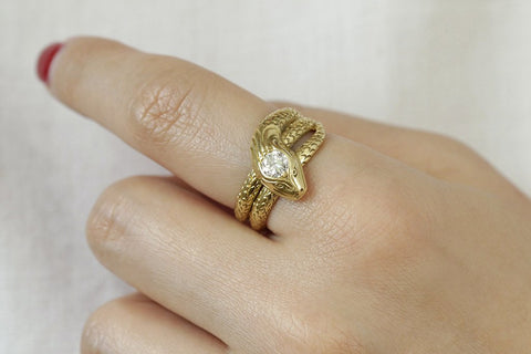 Late 19th Century Diamond Serpent Ring