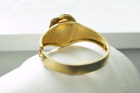 Victorian Snake Locket Gold Bangle