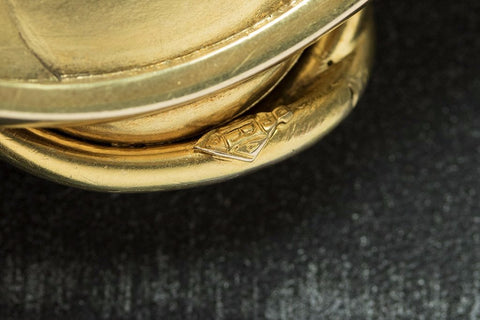 Victorian Snake Locket Gold Bangle
