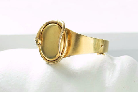 Victorian Snake Locket Gold Bangle