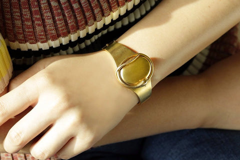 Victorian Snake Locket Gold Bangle