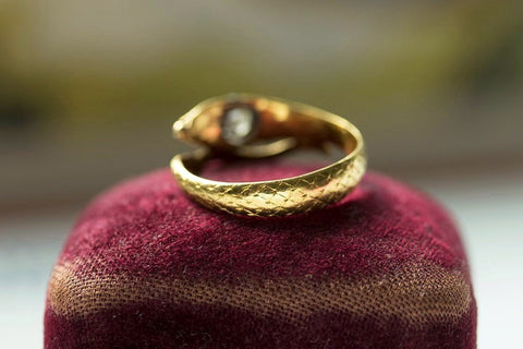 Late Georgian Snake Ring with Diamond