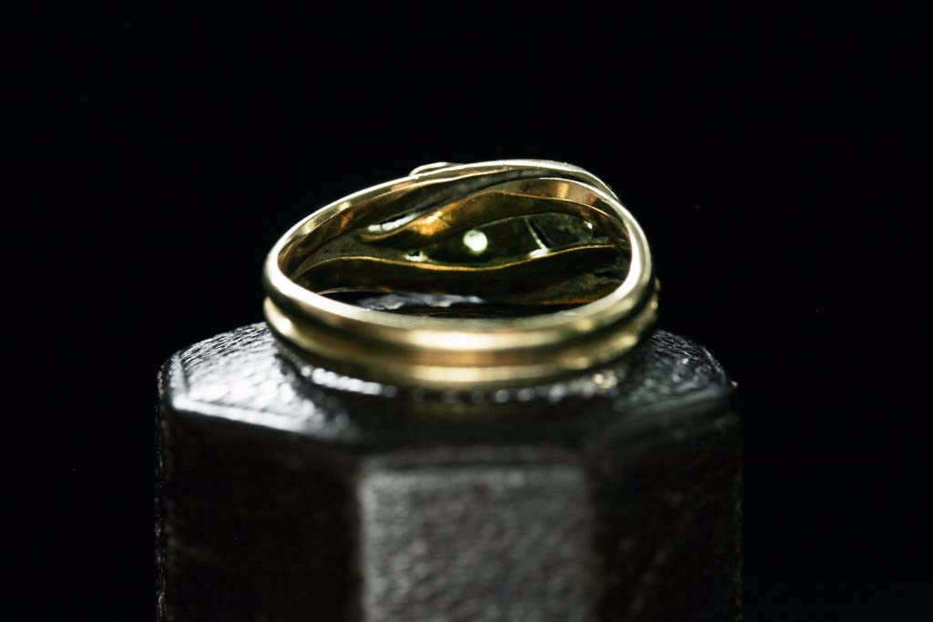 Edwardian Diamond and Gold Snake Ring