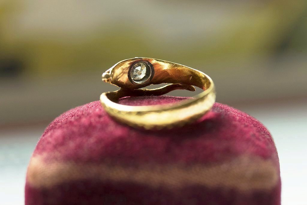 Late Georgian Snake Ring with Diamond