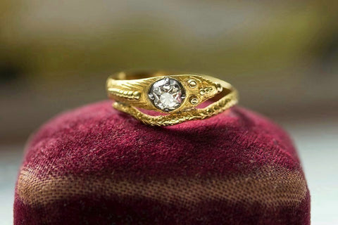 Late Georgian Snake Ring with Diamond