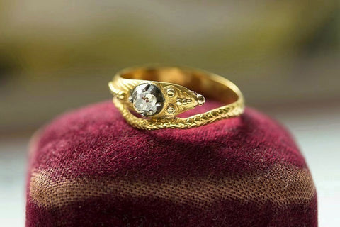Late Georgian Snake Ring with Diamond