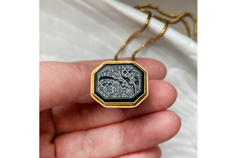 Georgian Snake & Lyre Wax Seal Fob Pendant