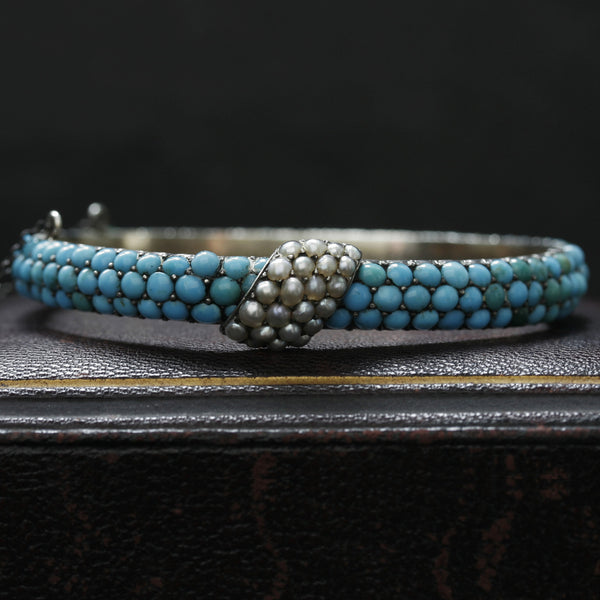 Victorian Turquoise and Pearl bangle