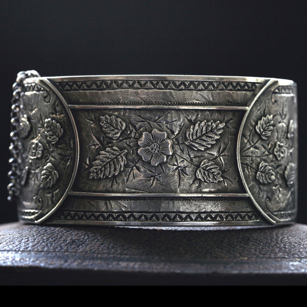 Victorian Wide Sterling Bangle