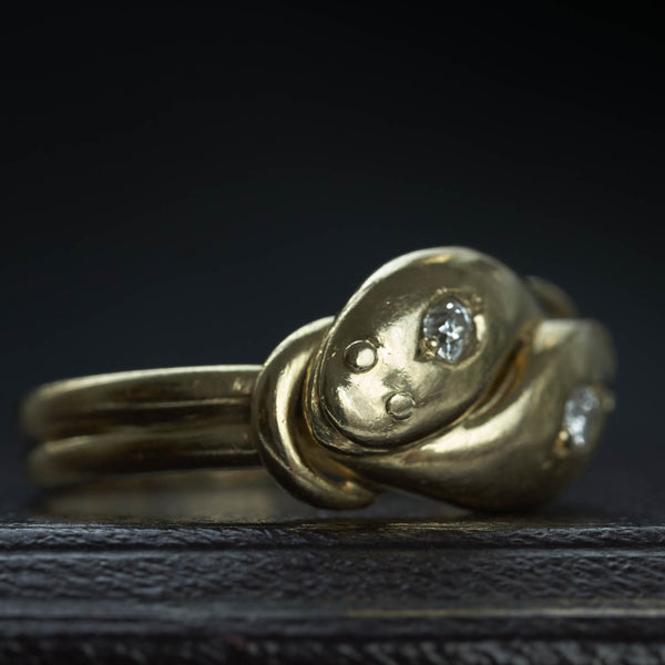 Victorian Double Snake Diamond Ring