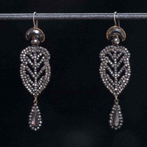 Georgian Crescent Cut Steel Earrings