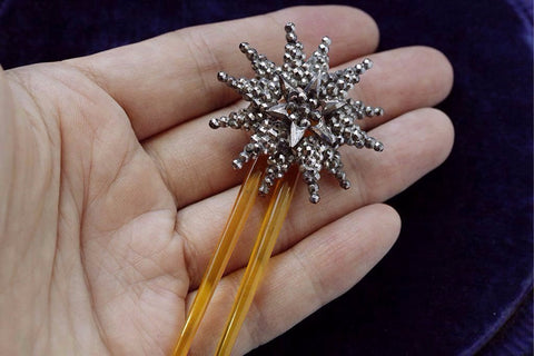 Victorian Cut Steel Starburst Hair Comb