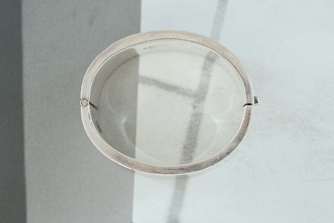 Heavy Vintage Sterling Silver Wide Bangle