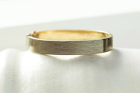 Victorian Black Enamel Stripe Bangle