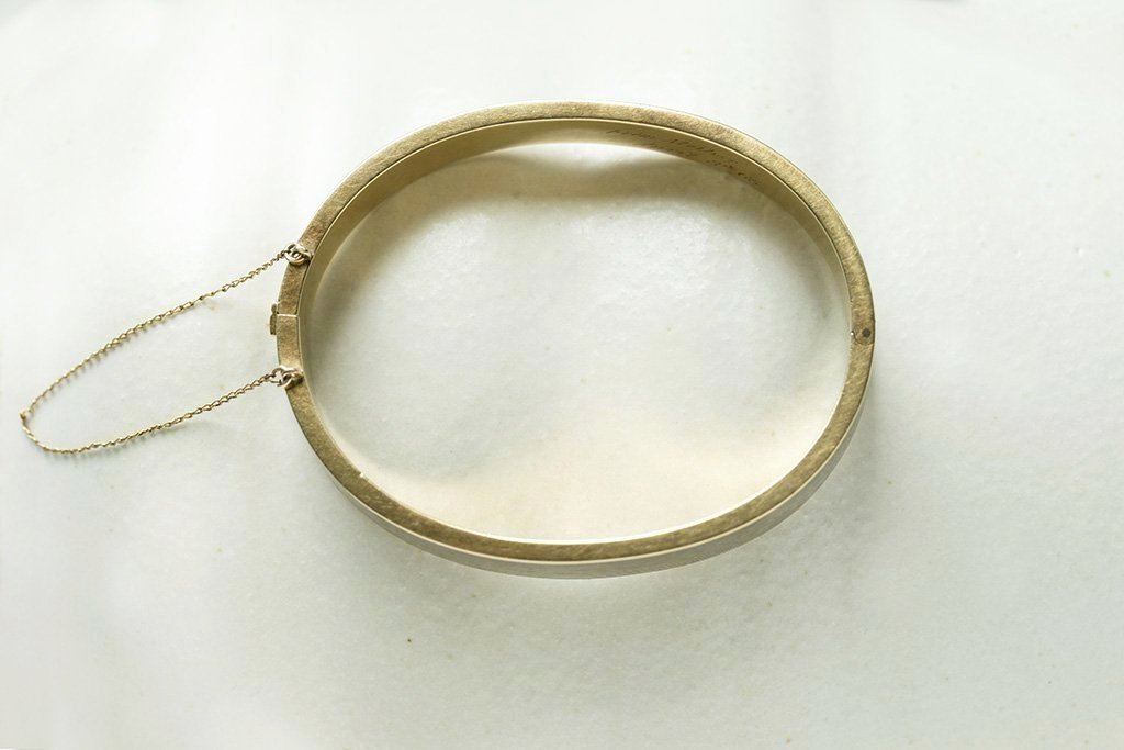 Victorian Black Enamel Stripe Bangle