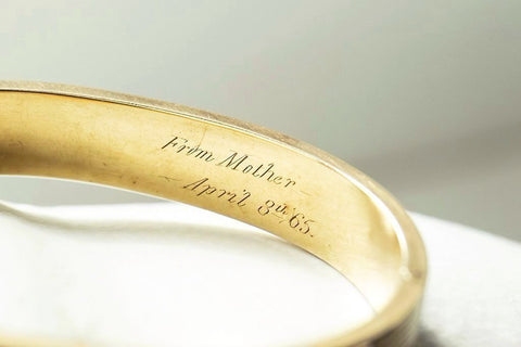 Victorian Black Enamel Stripe Bangle